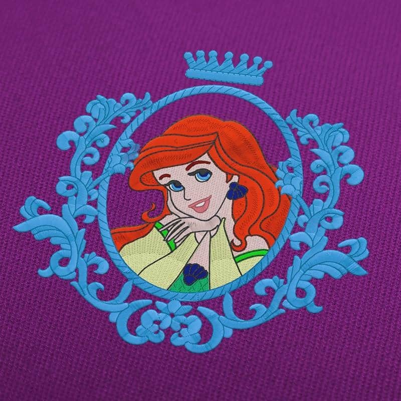 Ariel Disney Princess ornament Embroidery Design