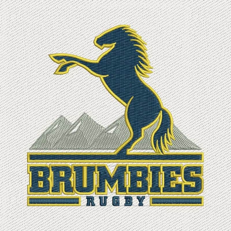 ACT Brumbies Rugby Union Team Logo Embroidery Design