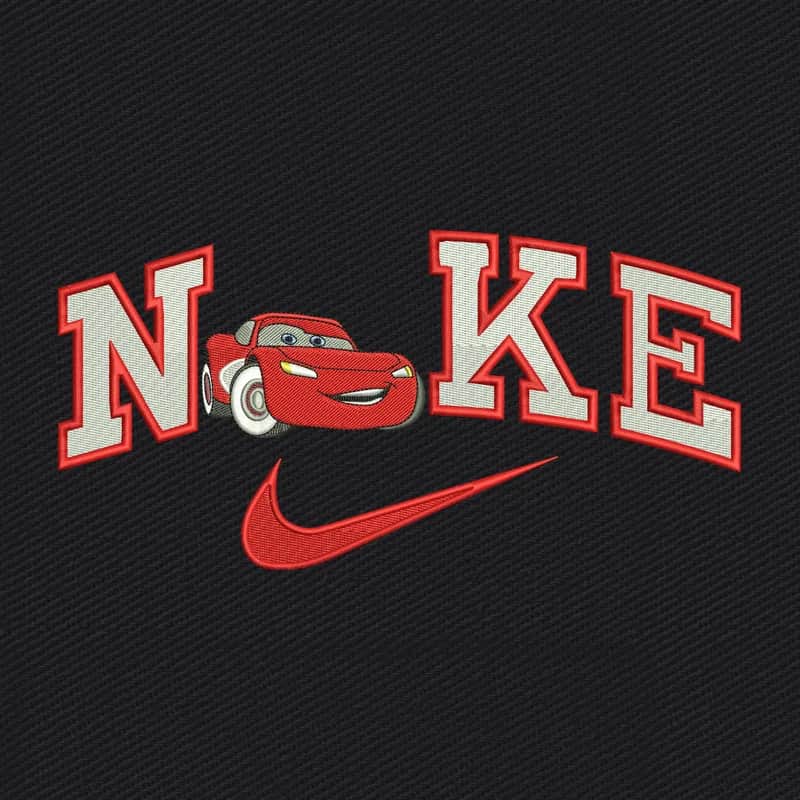 Nike Lightning McQueen Embroidery Design