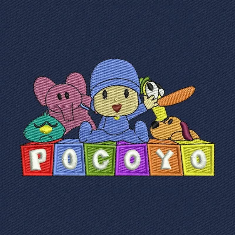 Pocoyo Cartoon Embroidery Design