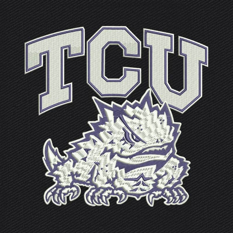 TCU Horned Frogs Football Logo Embroidery Design