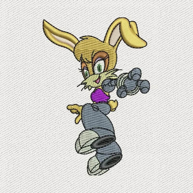 Bunnie Rabbot Cartoon Character Embroidery Design
