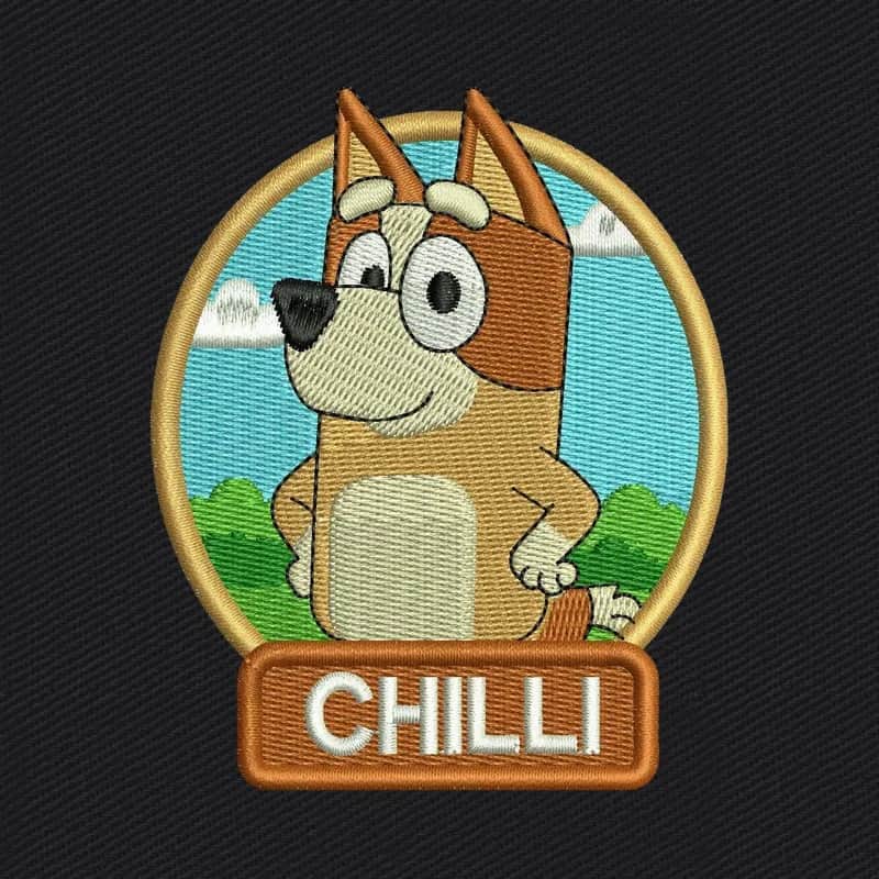 Chilli Heeler Cartoon 1 Embroidery Design
