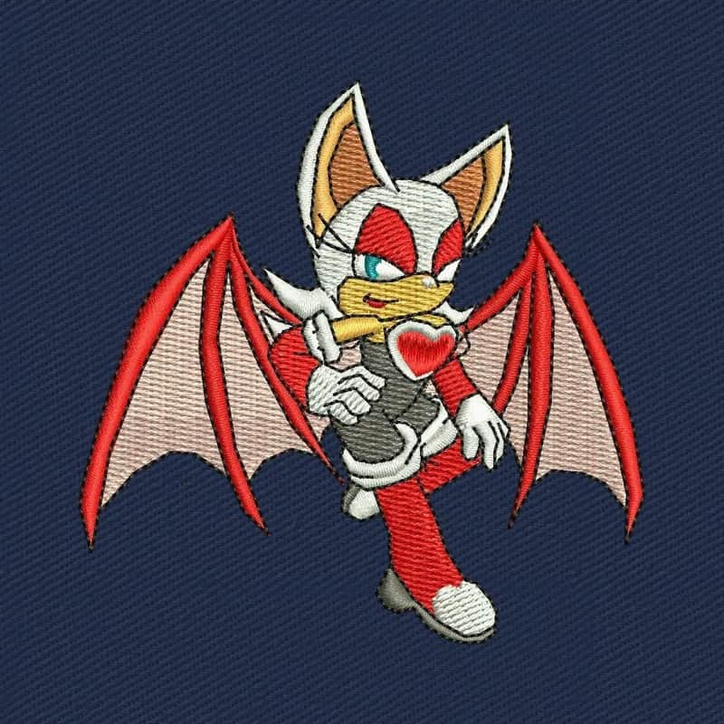 Christmas Rouge the Bat Sonic Boom Embroidery Design