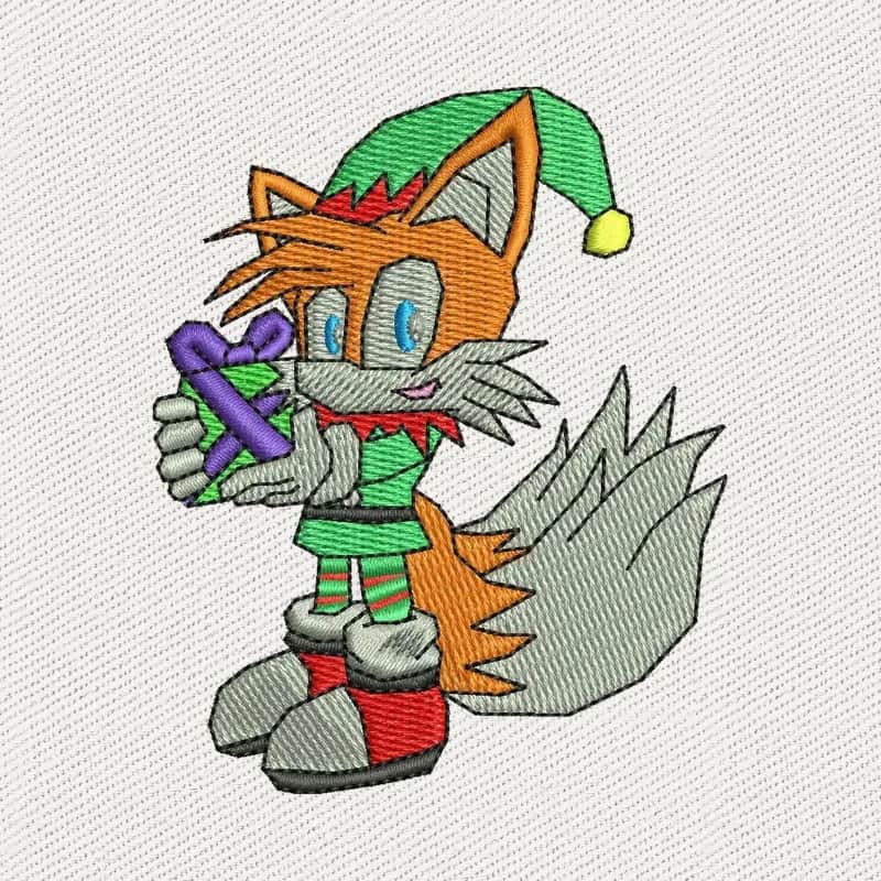 Christmas Tails Fox Sonic the Hedgehog Embroidery Design
