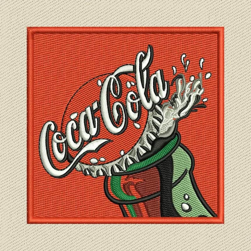 Coca-Cola Bottle Splash Logo 3 Embroidery Design