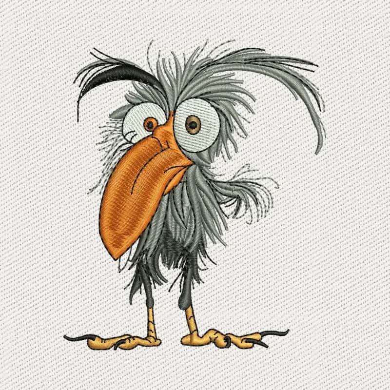Lustiger zotteliger Vogel