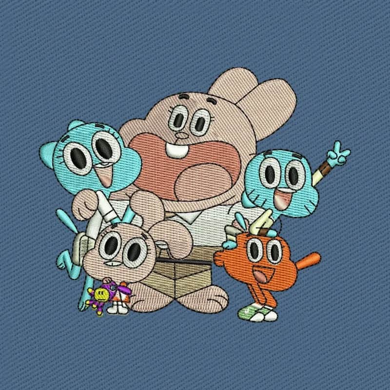 Gumball and Darwin Cartoon 3 Embroidery Design