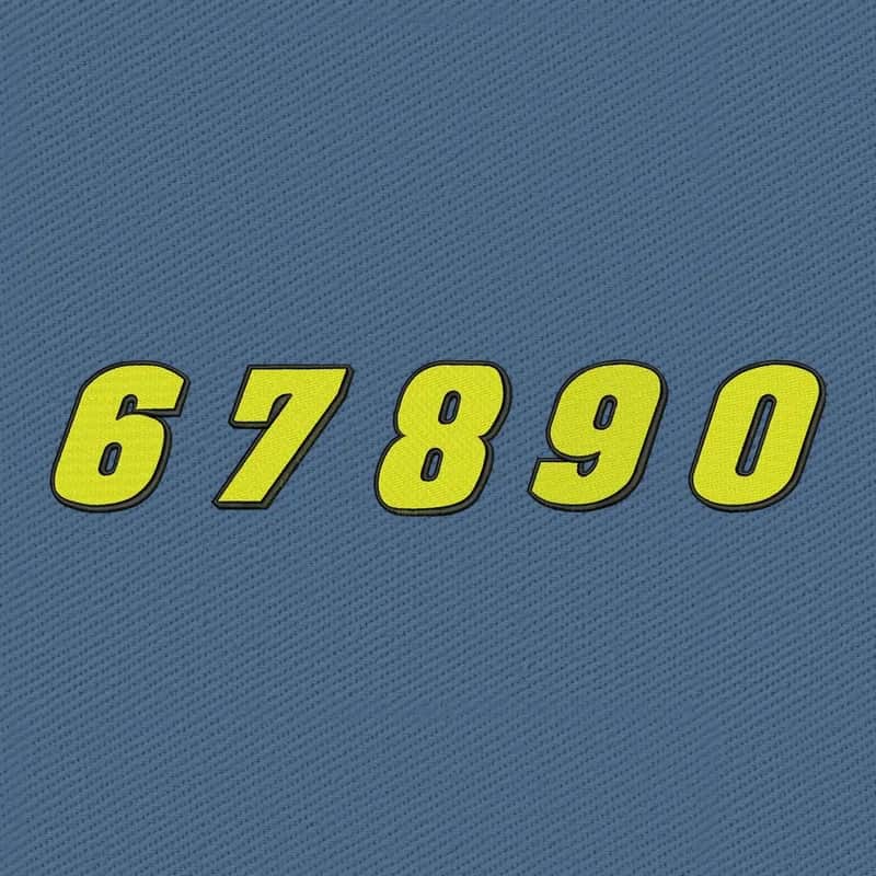 Hendrick Motorsports Font Numbers Embroidery Design