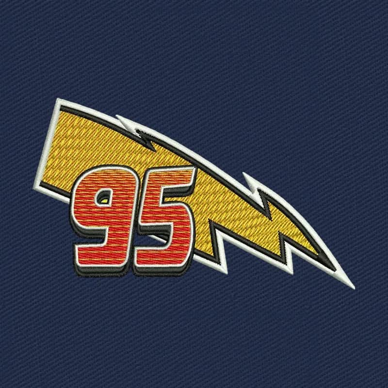 Lighting McQueen 95 Logo Embroidery Design