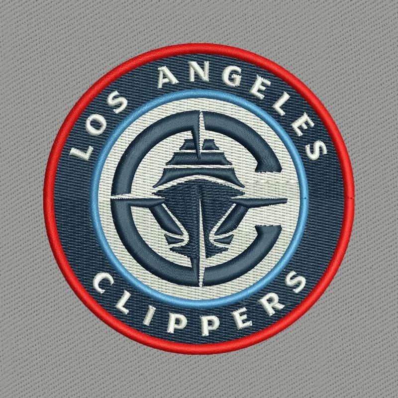 Los Angeles Clippers Basketball Team Logo Embroidery Design