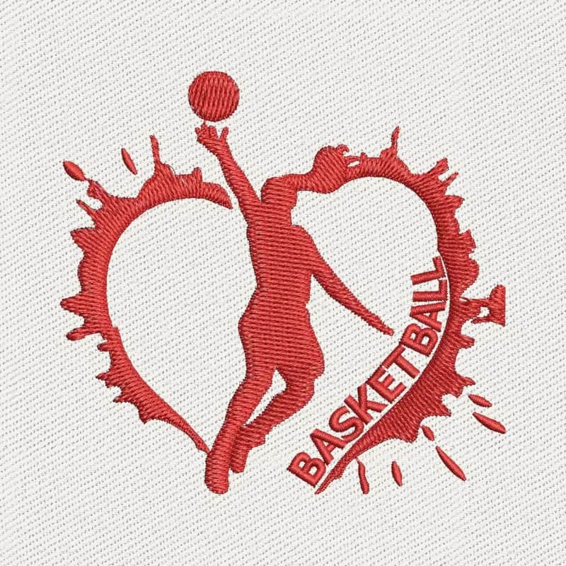 Love Ladies Basketball Embroidery Design