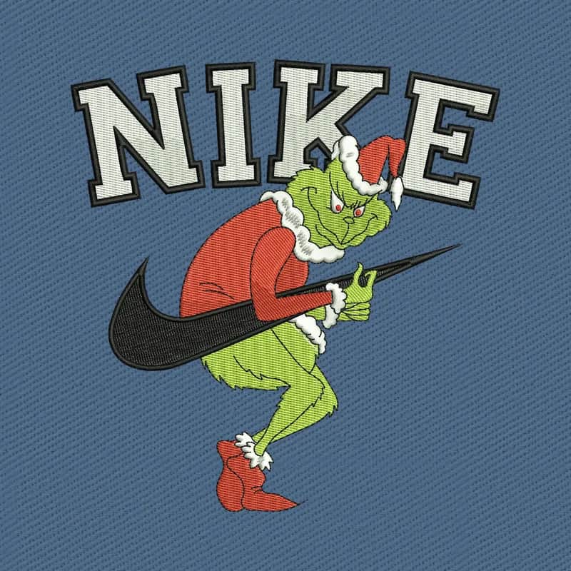 Disegno da ricamo Nike Grinch Santa 4