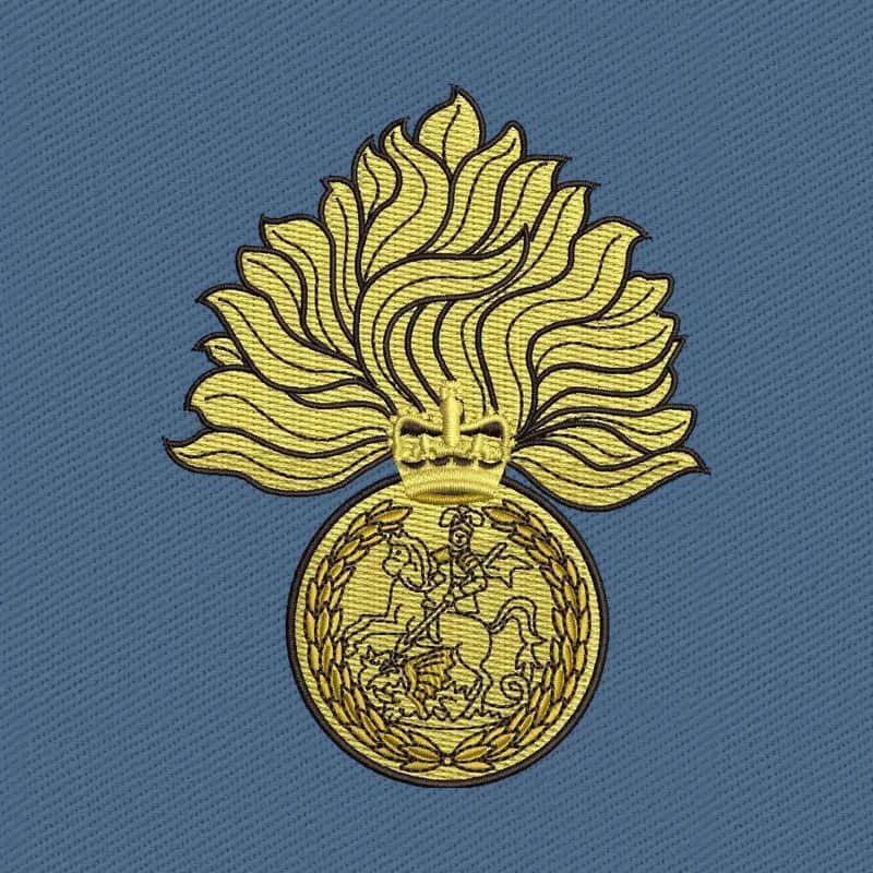 Royal Regiment of Fusiliers Flammengranate Stickdatei