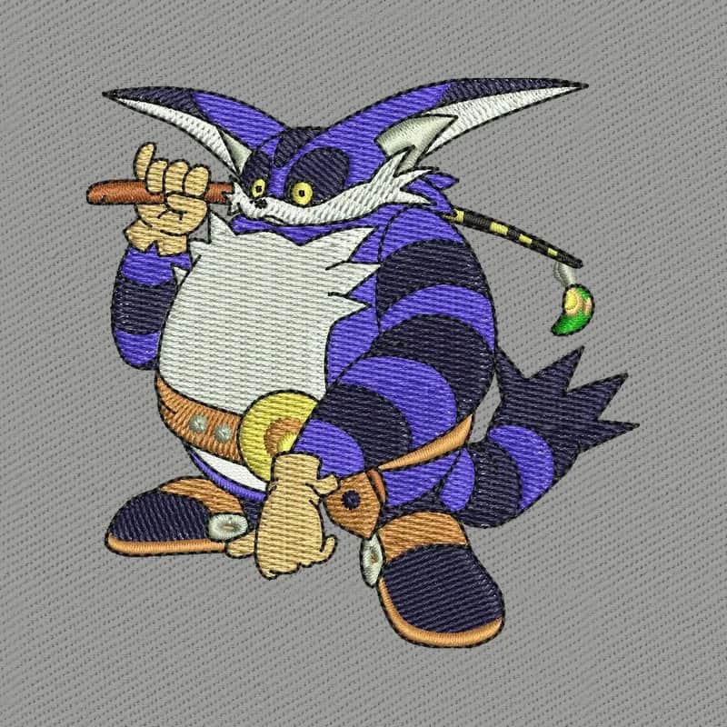 Sonic Big the Cat Embroidery Design
