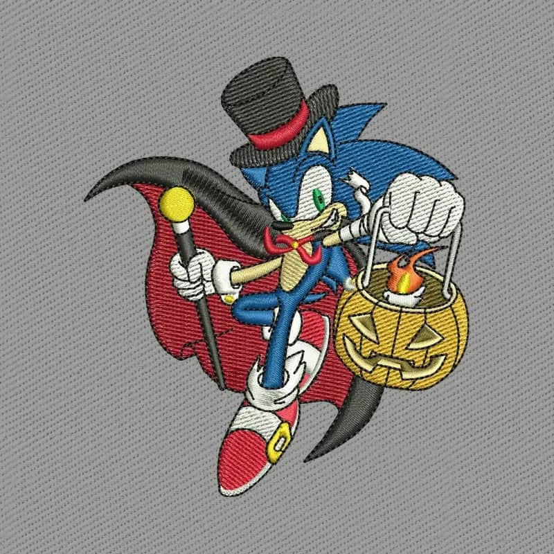 Sonic the Hedgehog Halloween Embroidery Design