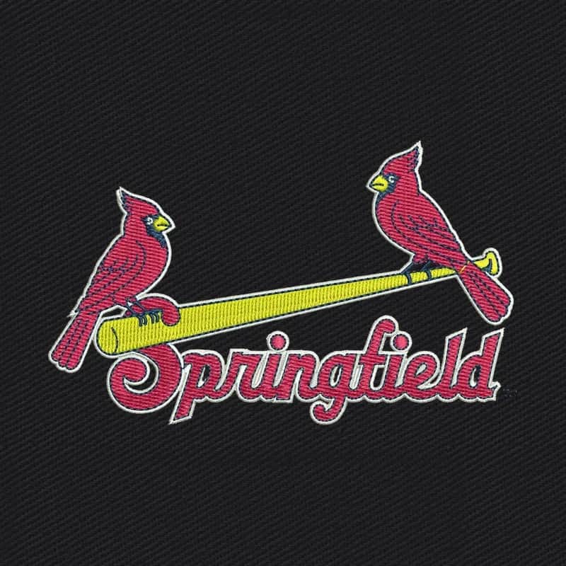 Springfield Cardinals Baseball Team Logo Embroidery Design