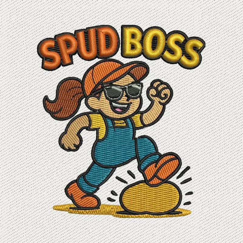 Spud Boss Embroidery Design