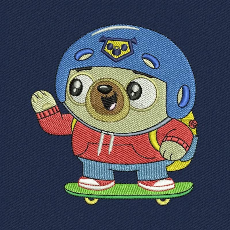 Spud on His Skateboard Stickdatei