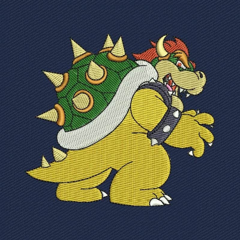Super Mario Bowser Cartoon Embroidery Design