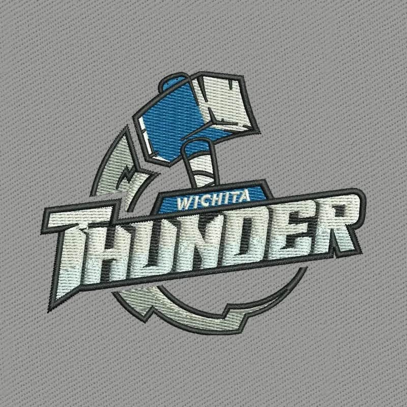 Wichita Thunder Logo ECHL Embroidery Design