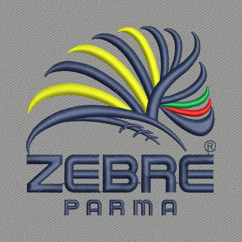 Zebre Rugby Club Logo Embroidery Design