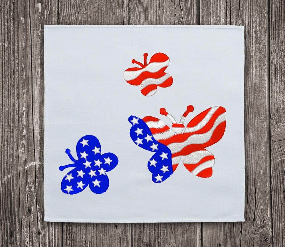 Butterflies USA Flag Embroidery Design