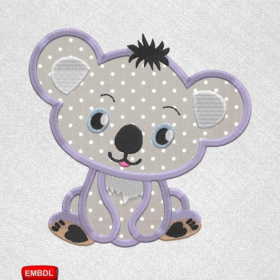 Koala Applique Embroidery Design