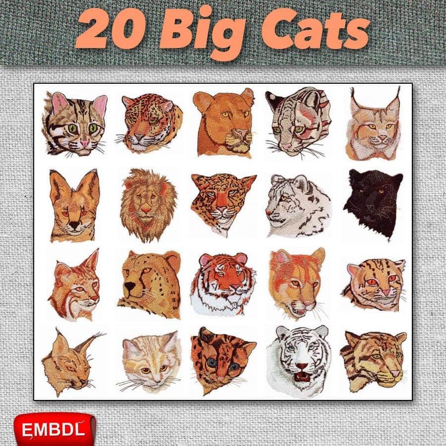Big Cats Pack Embroidery Design