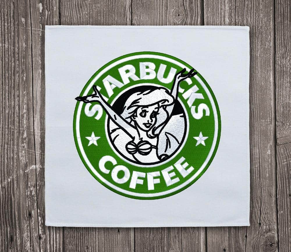 Disney Ariel Starbucks Coffee Embroidery Design