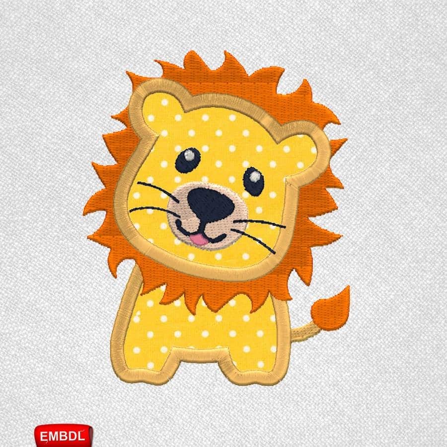 Lion Applique Embroidery Design