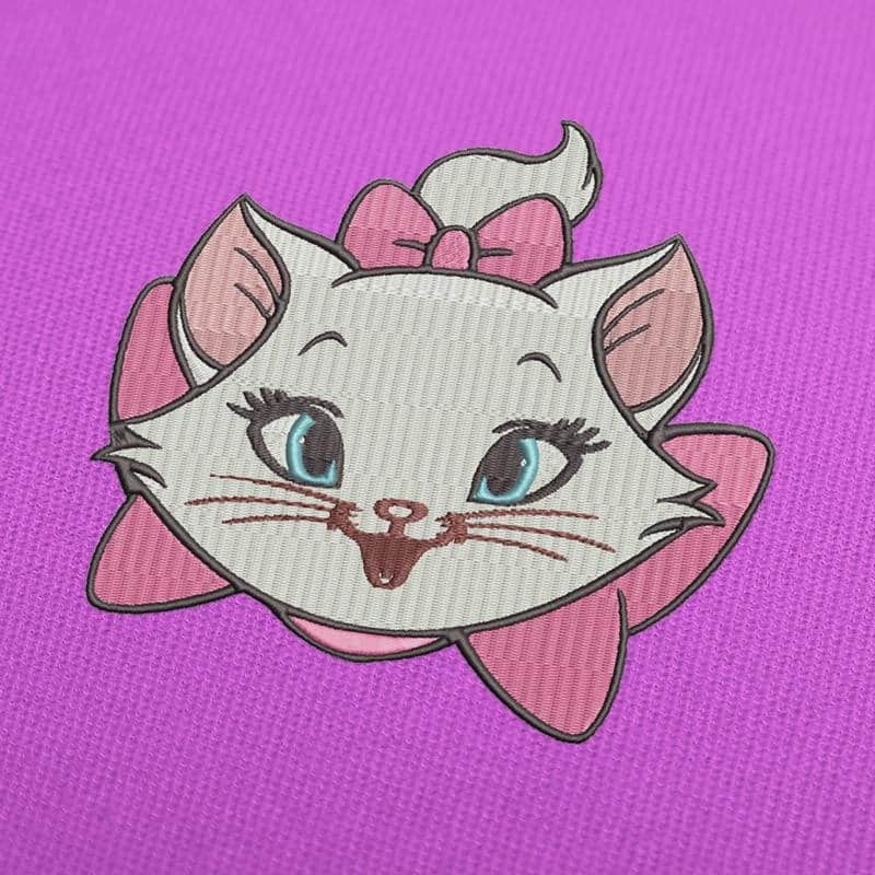 Marie the cat Embroidery Design