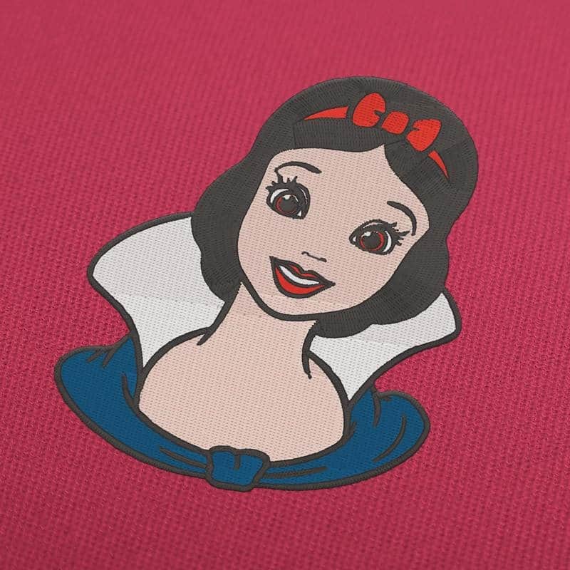 Snow White face Embroidery Design