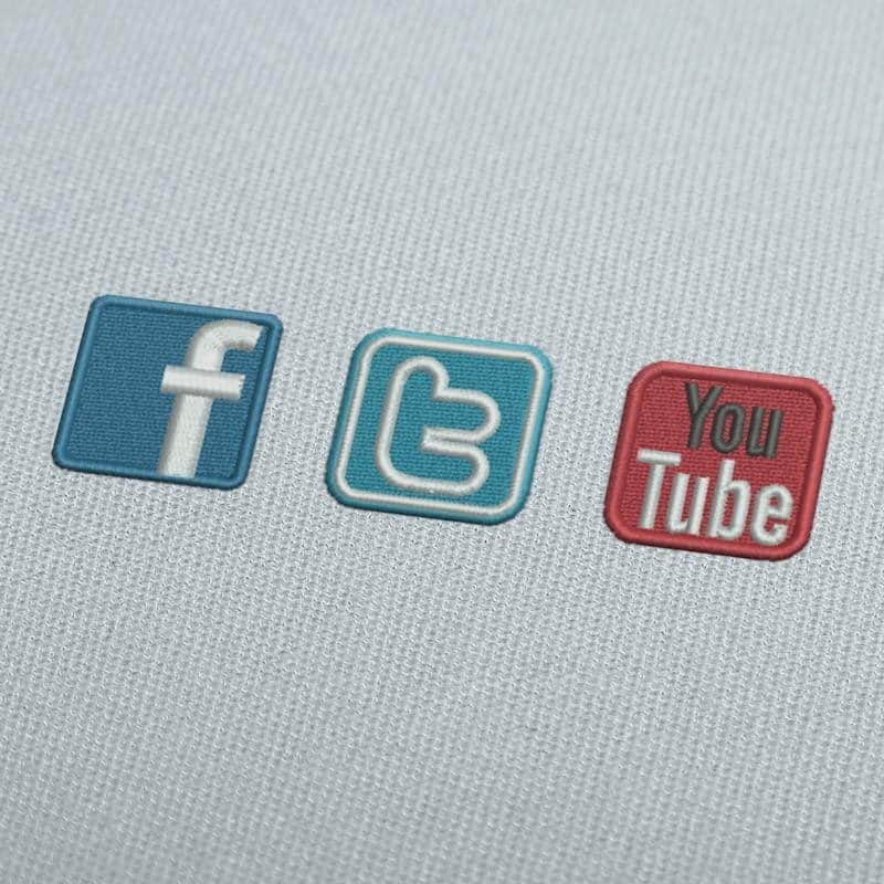 Social Networks icons Embroidery Design