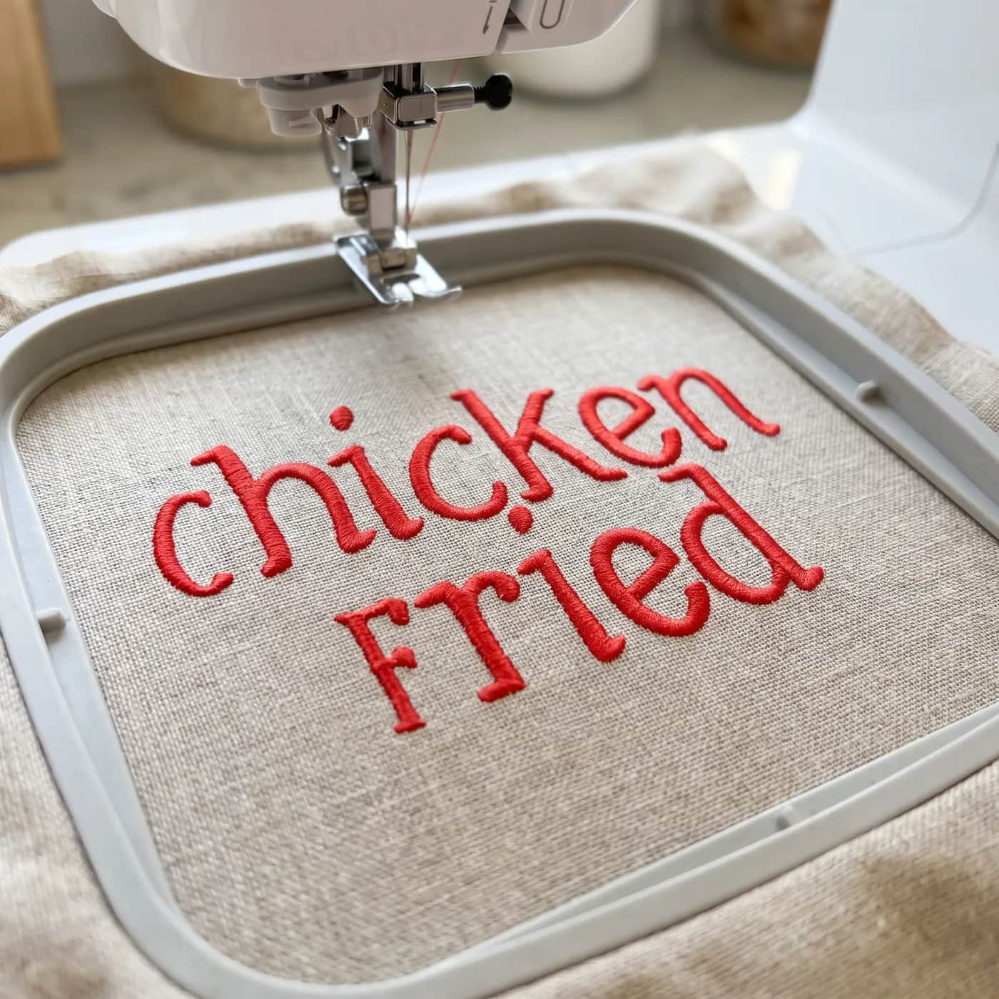Chicken Fried Font Embroidery Design