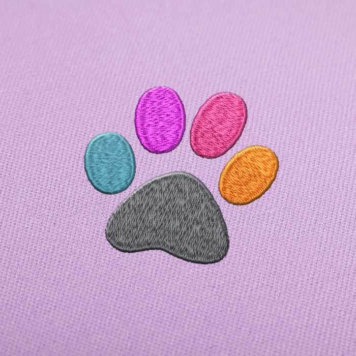 Color Paw Print Stickdatei