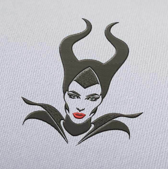 Maleficent Face Embroidery Design