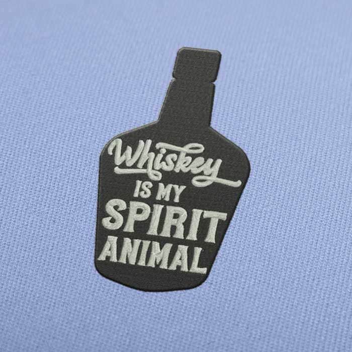 Whiskey Is My Spirit Animal Embroidery Design