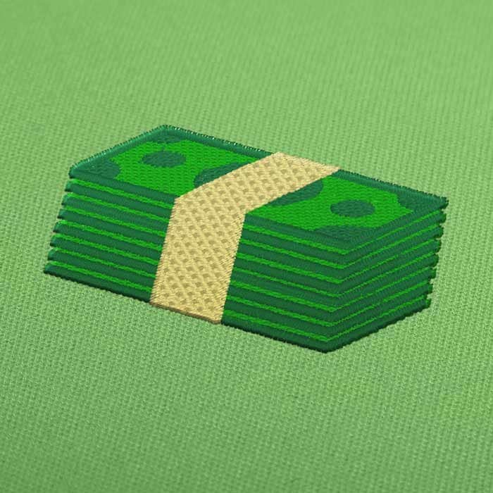 Money Stack Embroidery Design