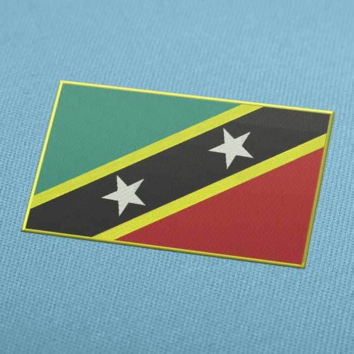 Saint Kitts and Nevis Flag Embroidery Design