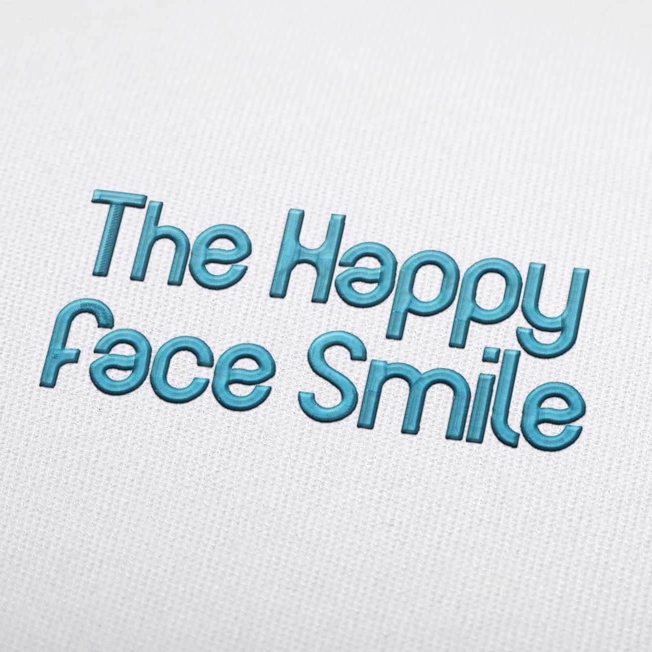 The Happy Face Smile Font Embroidery Design