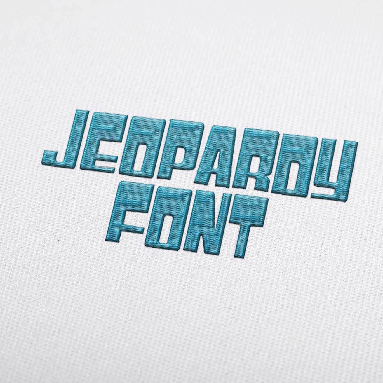 Jeopardy Font Embroidery Design