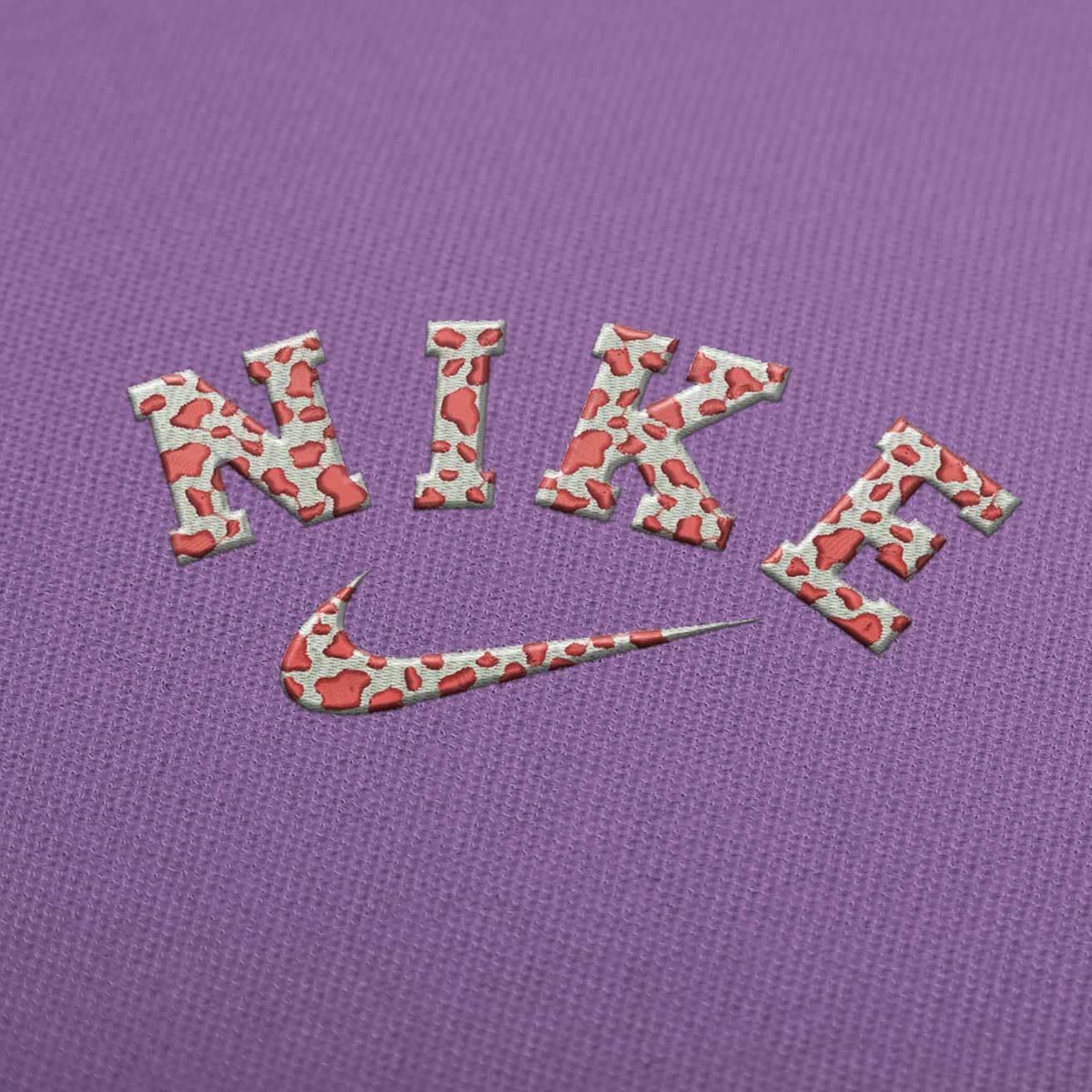 Nike Cow Print Logo Borderless Embroidery Design