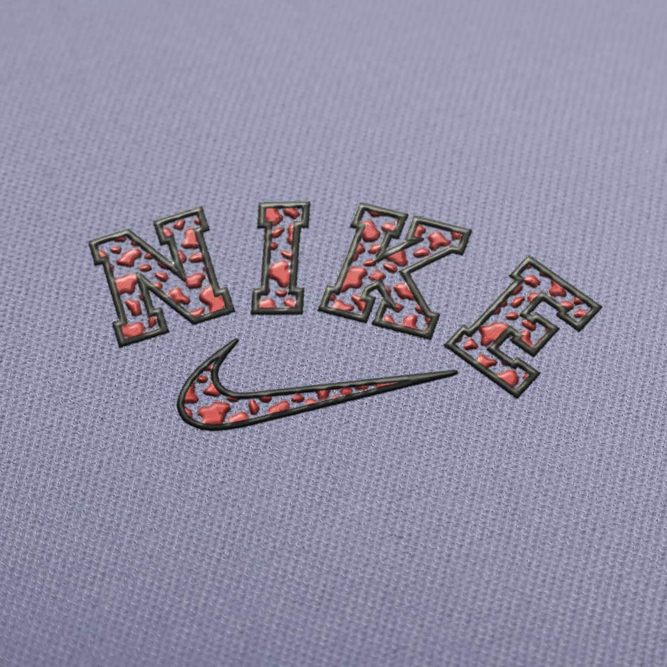 Nike Cow Print Logo Embroidery Design