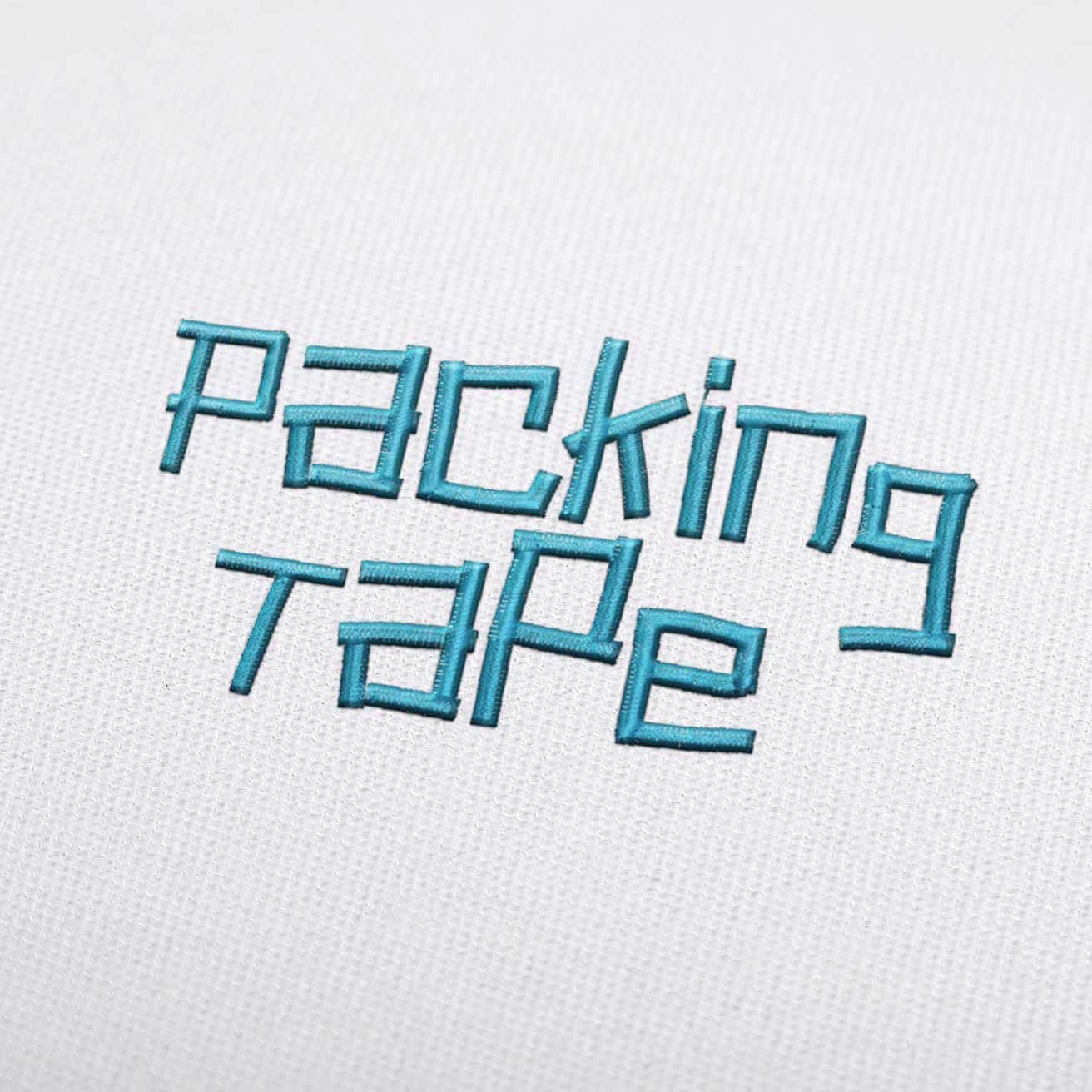 Packing Tape Font Embroidery Design