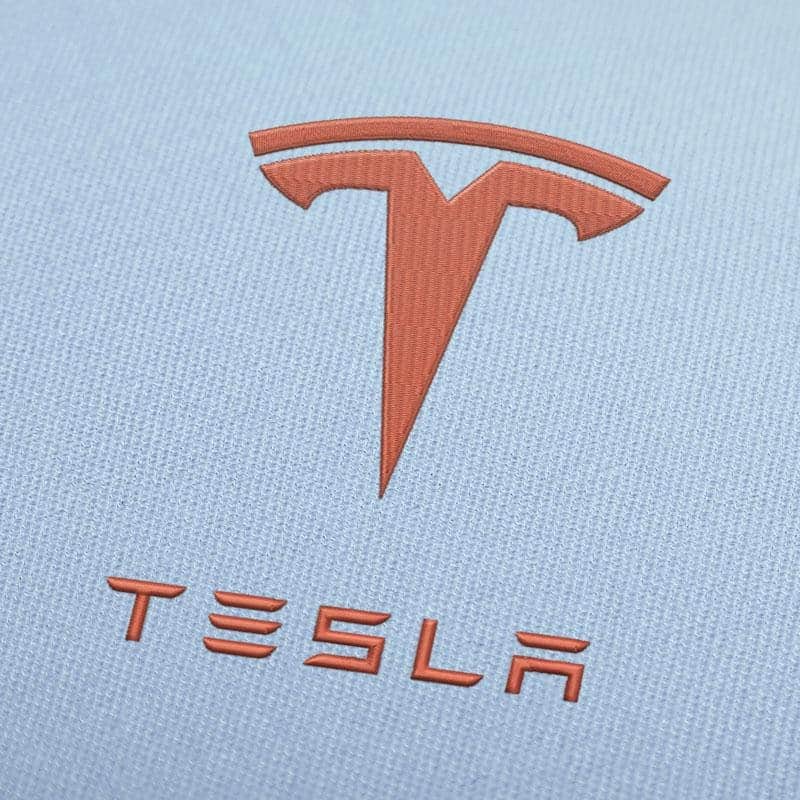 Tesla Logo Embroidery Design