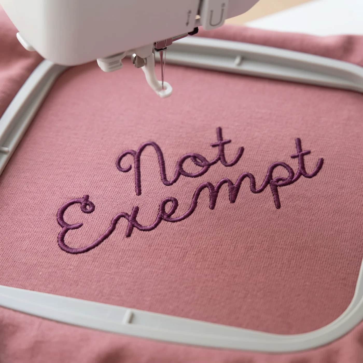 Not Exempt Font Embroidery Design