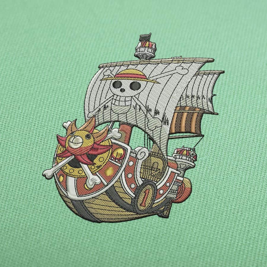 One Piece Ship Emboidery Designs
