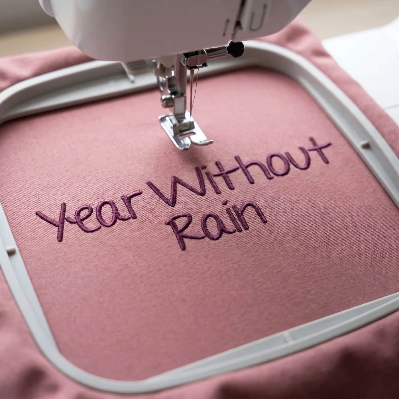 Year Without Rain Font Embroidery Design