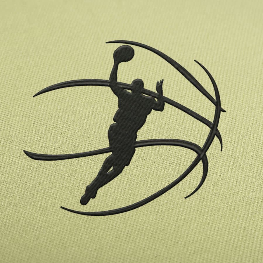 Basketball Sillhouette Stickmuster Für Stickmaschinen Download